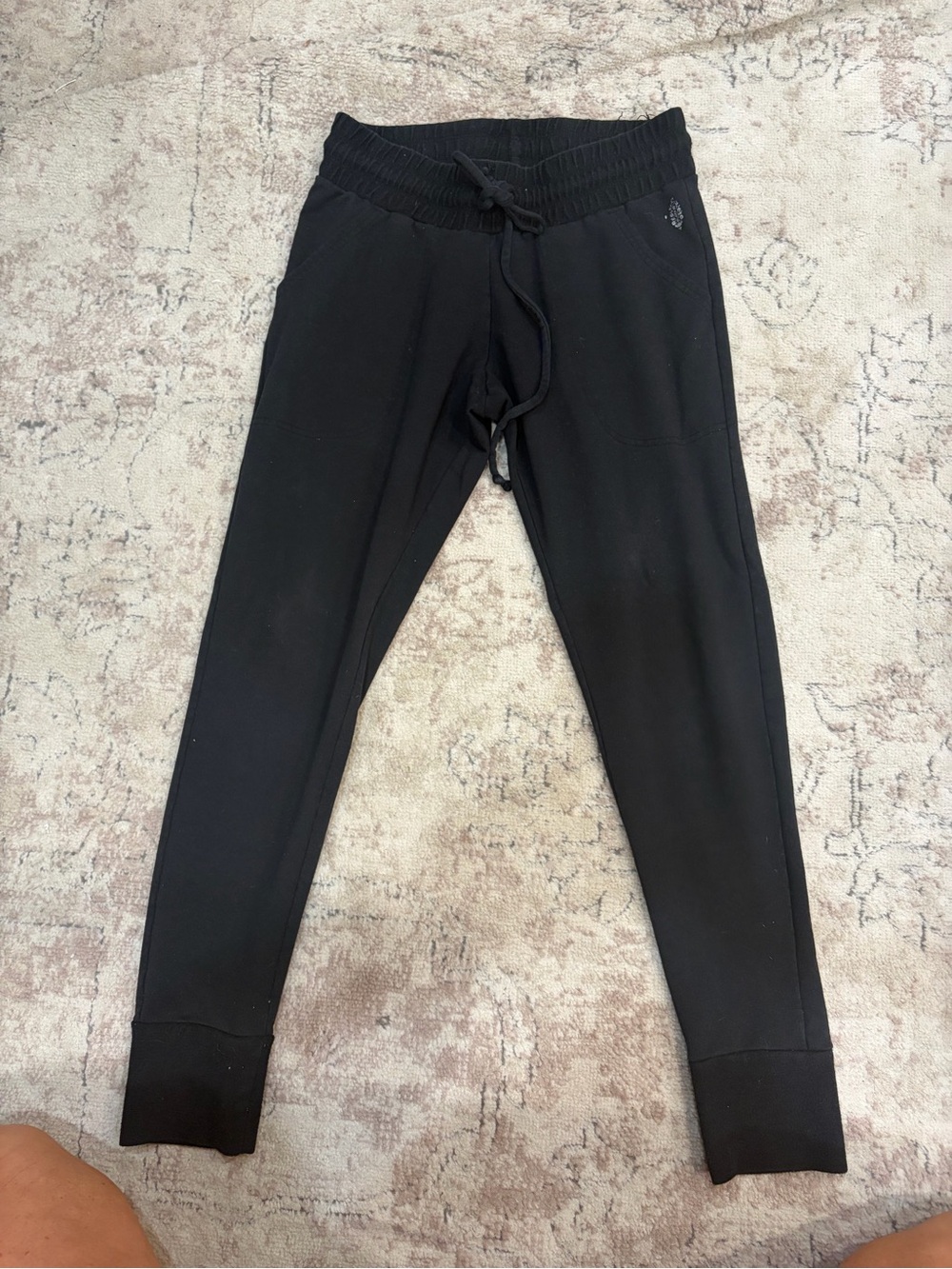 FP Movement by Free People Black Ribbed Cuff Joggers